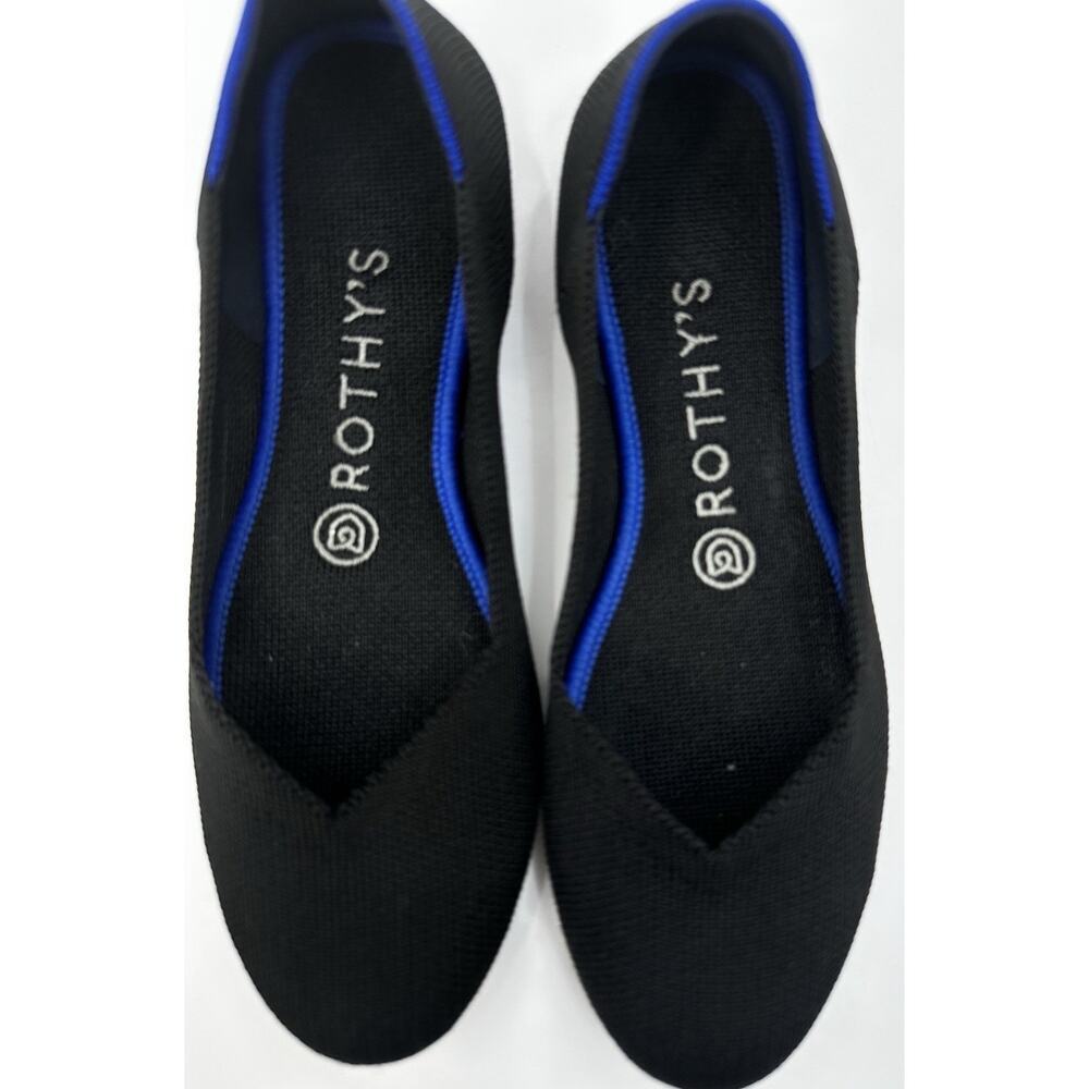 Rothy’s Womens The Point Black Flats Shoes Size 7 Knit Washable - Picture 2 of 7
